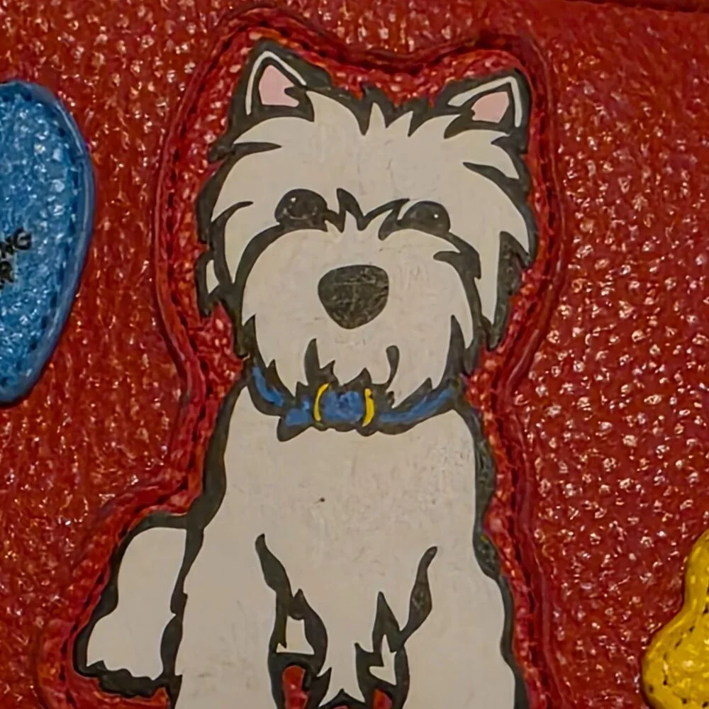 Marc Tetro Crossbody Wristlet Wallet Purse Dog Red Kitschy